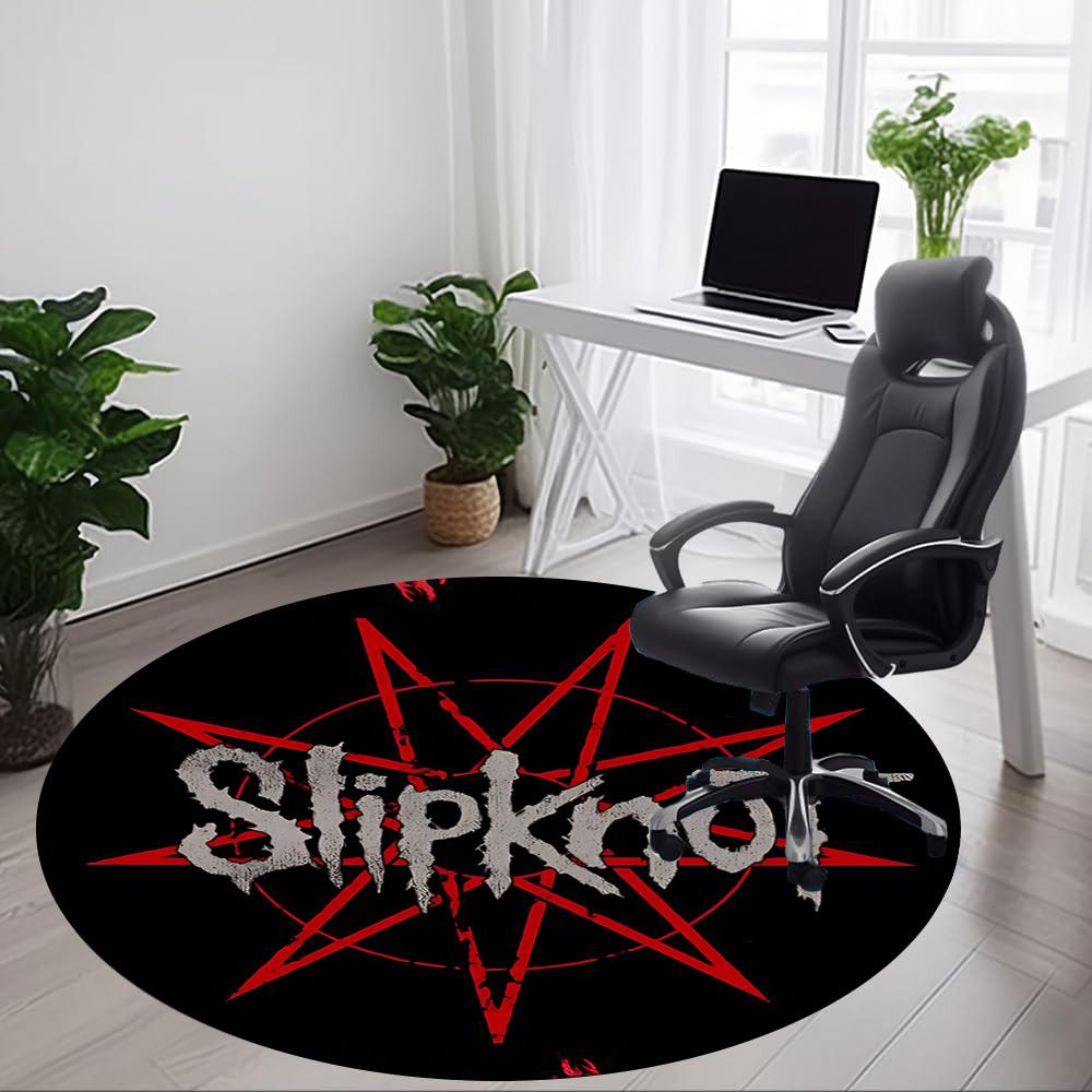 1 шт. Круглый коврик с логотипом группы Slipknot для офиса, Нескользящий, Мягкий и прочный офисный коврик для декора интерьера, Идеально подходит для офиса yy250915077
