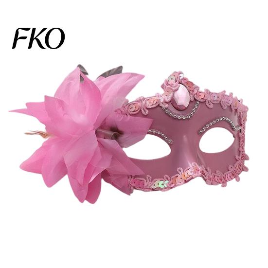 Party Half Mask Face Masquerade for Women, Mesh Flower Rhinestone Venetian Half-face Mask, Costumes Accessory Halloween Carnival Prom Ball Vintage