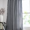 Ретро черно-белые клетчатые шторы с кисточками, тканевые занавески из хлопка и льна для окна, кухни, гостиной, полузатенение