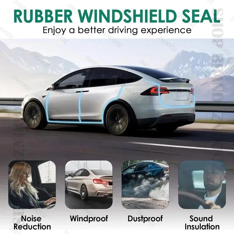 12PCS Car Door Seal Strip Rubber Double Layer Sealing Protector Soundproof Strip Dustproof Seal Strip For Tesla Model S 3 X Y