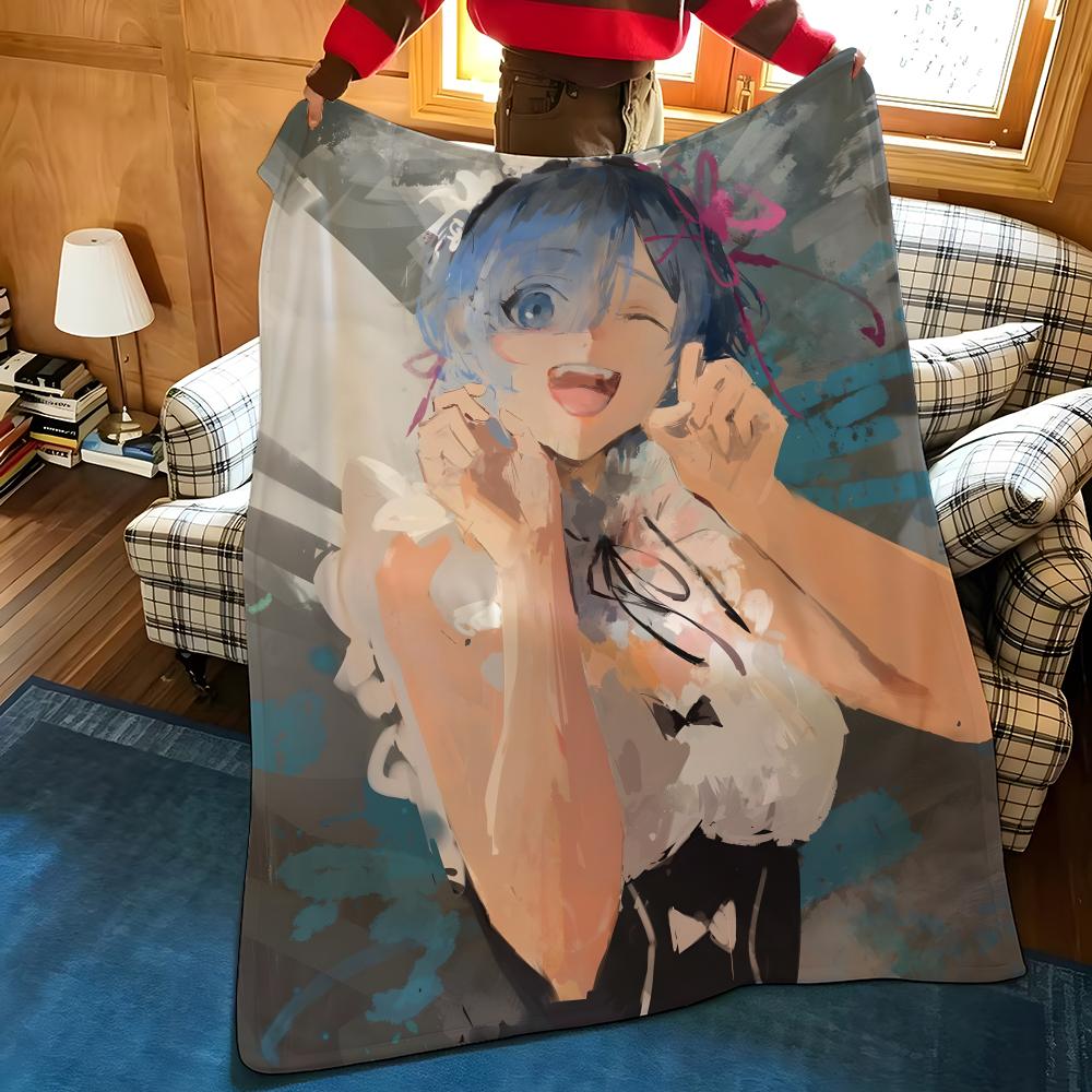 Anime R-Re Z-Zerosss Throw Flannel Blanket Suitable for Sofas Beds Offices Travel, Camping Chairs