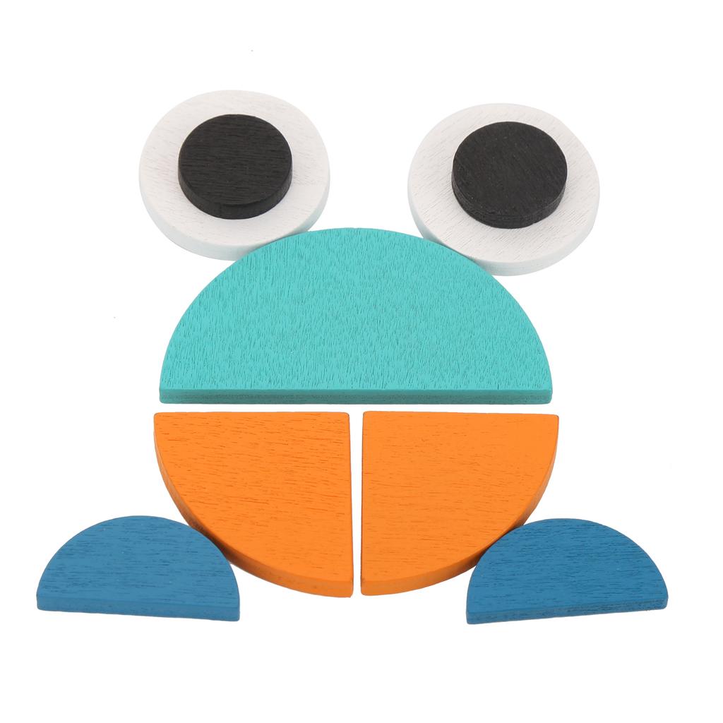 Kids Puzzle Toy, Wooden Pattern Blocks Set Geometric Shape Puzzle Educational Jigsaw Puzzle Toy