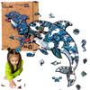 Puzzle Drewniane Układanka Delfin Morski Ryba Rybk  Pua4-00702