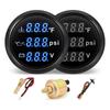 Digital 52mm 3 in 1 Water Temperature+Oil Pressure+Volt Gauge Sensors( Option) For Marine Boat Car Waterproof Gauge 12V24V