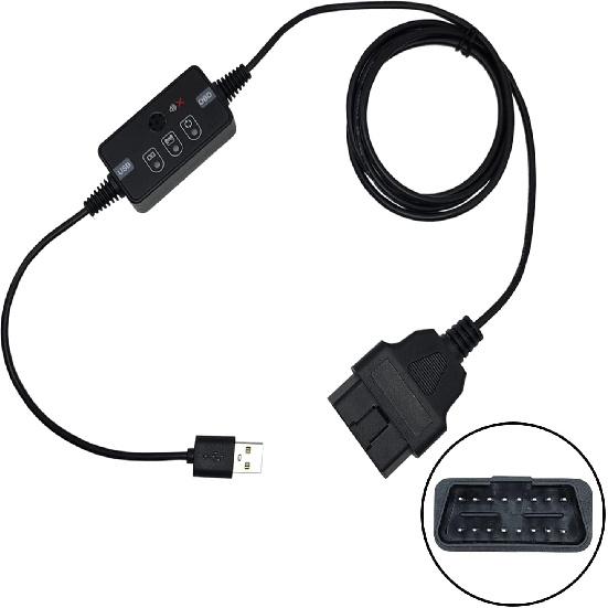 USB-питание Автомобильный OBD II Разъем Сохранение памяти С зуммером, Аварийный кабель питания ЭБУ автомобиля, Инструмент для замены/отключения автомобильного аккумулятора,