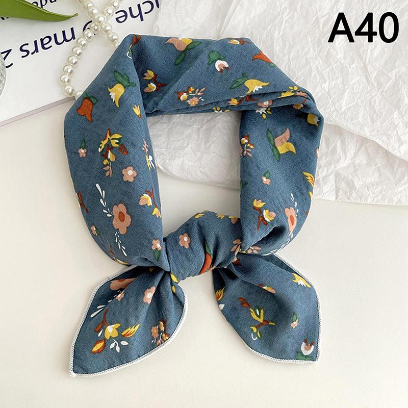 56Cm Ladies Headband Cotton Linen Square Scarf Korean College Girls Elegant Neck Scarves Sun Protection Headscarf