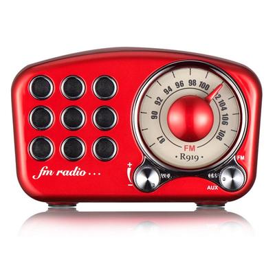 Bluetooth-динамик в ретро-дизайне с FM-радио R919-B Красный