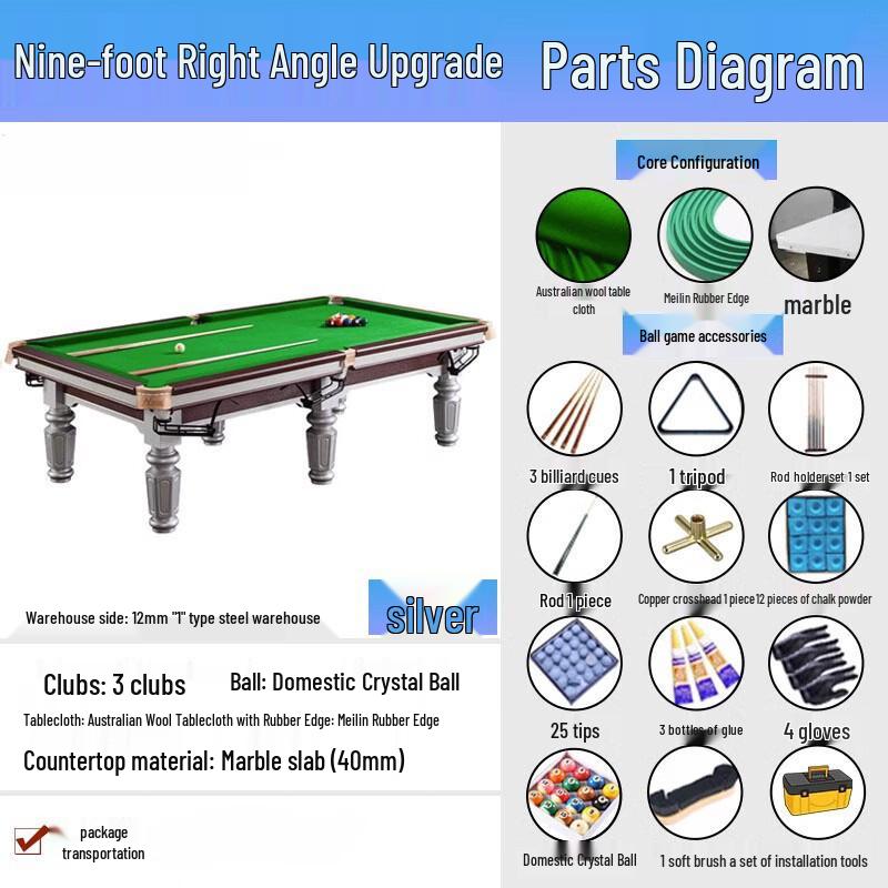 Professional Chinese Black Eight Billiard Table