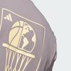 adidas Графическая футболка World Wide Hoops Тауп Оксид Мужские Топы Серый JZ7528