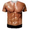 Funny 3D Fake Abs T Shirts For Men Hairy Muscle Chest Graphic Short Sleeve Cosplay Costume Novelty Sexy Oversized Tee Shirt