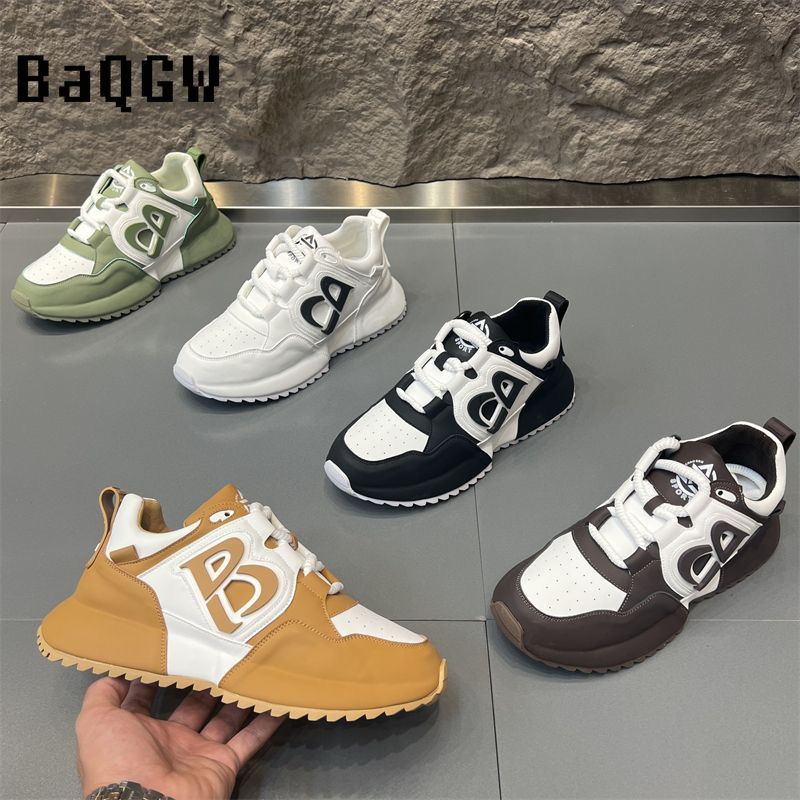 Модные дизайнерские массивные кроссовки для мужчин, покрытая подошва, модные кожаные дышащие повседневные кроссовки с увеличенной внутренней платформой