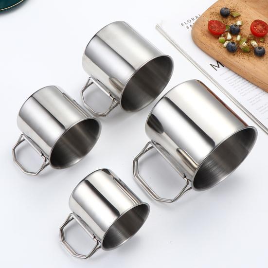 Набор из нержавеющей стали со складной ручкой и сумкой для хранения, переносная чашка с карабином для дома, кемпинга, воды, кофе, напитков, для походов, пикников