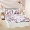 King Size Flat Bedsheet with 2 Pillow Cases | 180 TC | 100% Cotton | Washing Machine Washable | 90 X 108 Inches | Floral Design