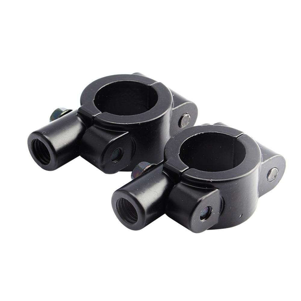2pcs 7/8"22mm Rearview Mirror Adapter Black Motorcycle Mirror Mount Bracket For Autobike