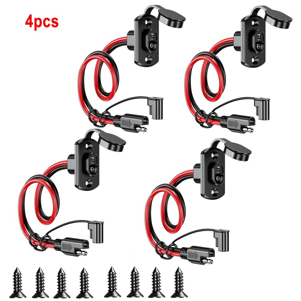 SAE Quick Connector Harness 18AWG Waterproof SAE Extension Cable 50CM Sidewall Port Adapter Male Plug To Female Socket Cable