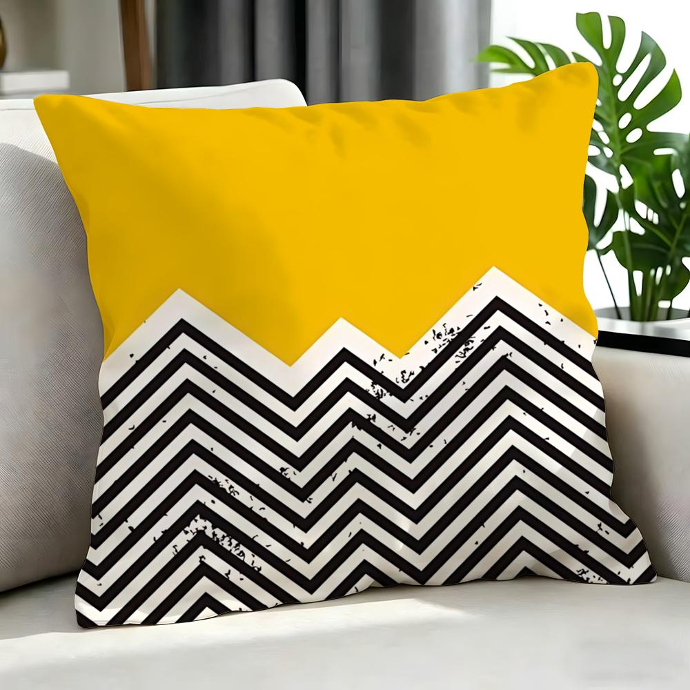 Art CColor Block Chevron Print Cushion Cover Cushion Cover Set Pcs x x x Pillowcase Decorative Sofa Home Decor