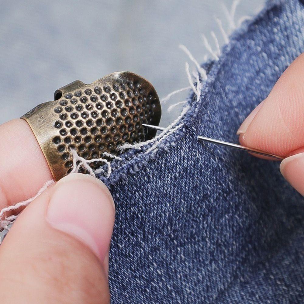 Sewing Accessories Vintage Gold DIY Crafts Finger Protector Antique Ring Needle Thimble Metal