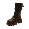 Shoes for Women 2024 High Quality Slip-on Women's Boots Fashion Belt Buckle Modern Boots Women Winter Platform Mid-Calf Boots