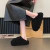 Simple Casual Versatile Bag Head Half Slippers Women's 2025 Autumn and Winter New Outer Wear Lazy Thick-soled Fluffy Shoes Single Shoes