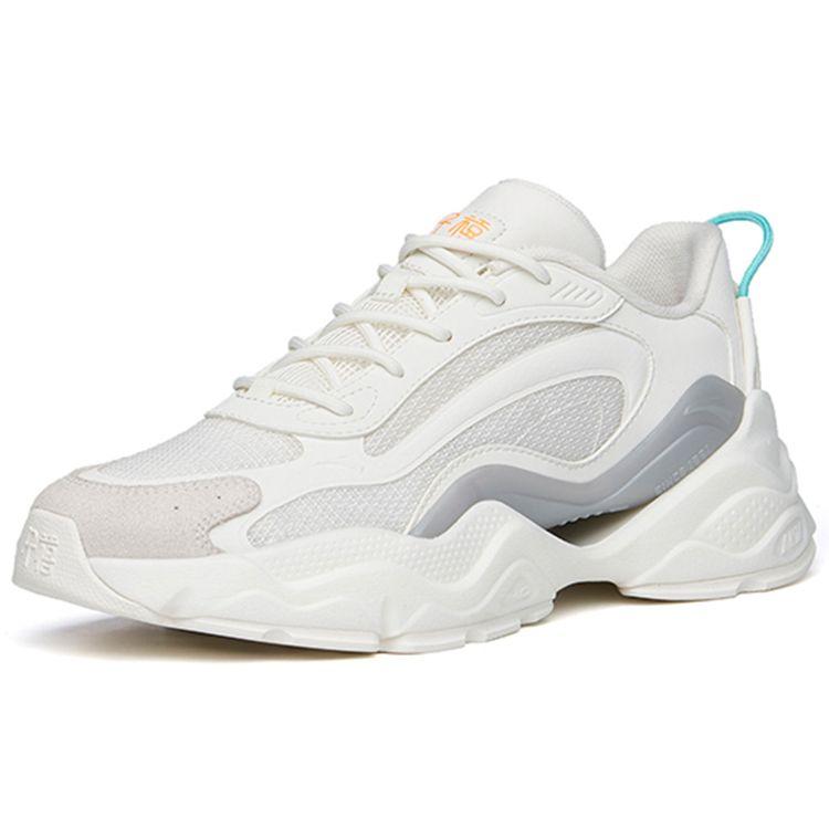 Anta Ткань Millennium из синтетической кожи, амортизирующая, нескользящая, износостойкая, низкая повседневная обувь, женские кроссовки цвета слоновой кости и белого 122228890-5