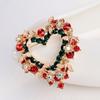 Blucome Beauty Christmas Wreath Brooch for Women Men Scarf Suit Hijiab Pins New Year Gift