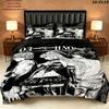 Death Note Pattern Bedding Quilt Set Quilt Cover Pillowcase Home Birthday Gift(1 * duvet cover + 2 * pillowcase, without core)