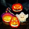 DIY Art Kits for Home Gardening Halloween Lantern Craft Set Kids, Handheld Paper Pumpkin Ghost with LED Light Trick or Treat Party Decoration,