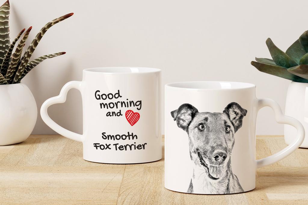 Fox Terrier Smooth - cup with a dog, adorable cup with a heart-shaped handle, universal gift from the Art-Dog brand