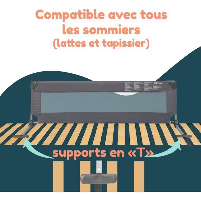 Barrière de lit - LOOPING - BL5003G - Rabattable - Gris