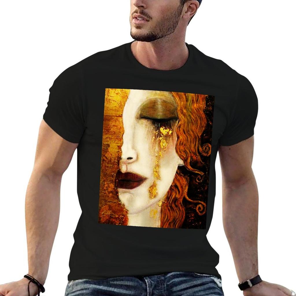 Klimt Golden Tears T-Shirt Large Size Casual Tee Shirt