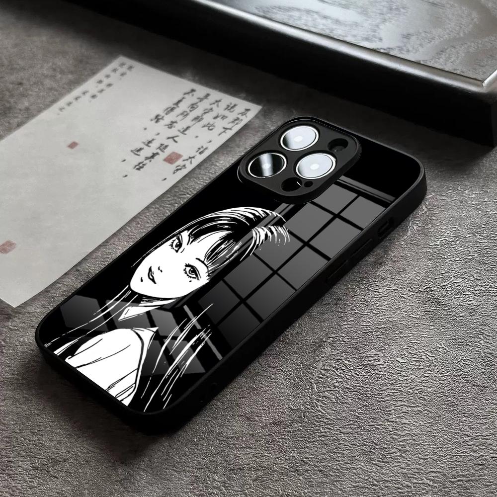 Чехол для телефона Junji Ito Tomie в стиле хоррор-комиксов для IPhone 16 Pro Max 14 17 Air 12 15 11 13 Mini X XR XS Max SE Стеклянная крышка