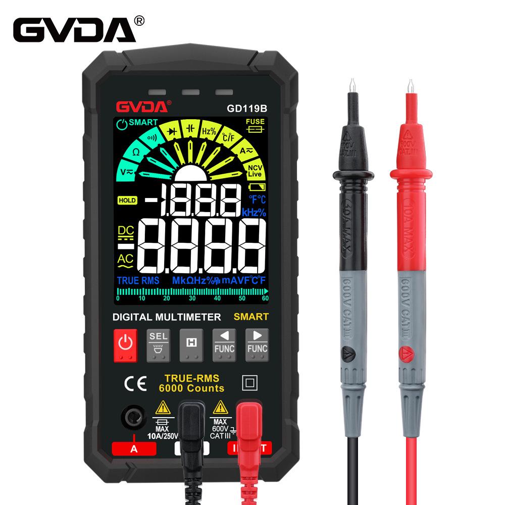 Цифровой мультиметр высокой точности GVDA - Интеллектуальный автодиапазон, Защита от перегрузки, Амперметр с цветным экраном