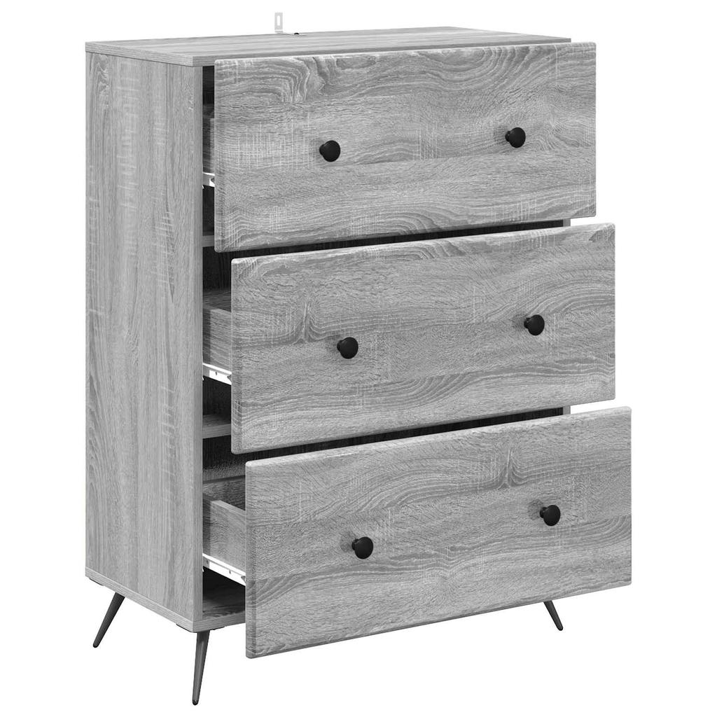 Drawer Cabinet Grey Sonoma 66 x 34.5 x 90 cm Particleboard