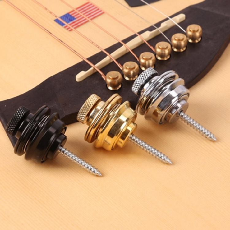 Guitar Strap Lock Button End Pins Security Straplock for Acoustic, Ukulele, Basses, Banjos Easy to Install