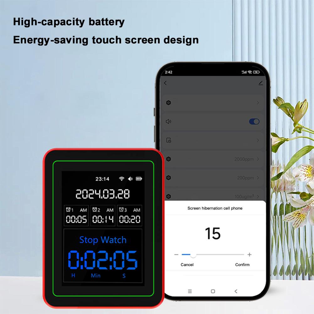 WiFi 15-в-1 Портативный AQI PM0.3 PM1.0 PM2.5 PM10 Тестер TFT Дисплей Бытовой CO CO2 TVOC HCHO Тестер Температуры Влажности