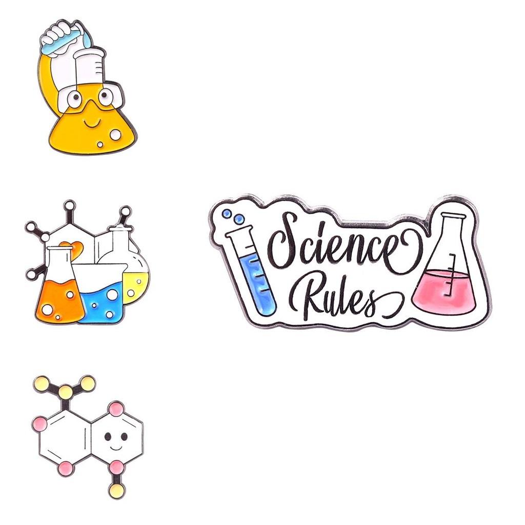 Экспериментальная колба Модный значок-мензурка из сплава для украшения наряда в научном стиле