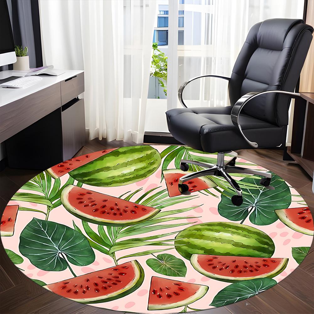 1pc Watermelon slices Chair Carpet for Office, Soft, Non-Slip Polyester Mat, Office, Entryway, Living Room, Bedroom, yy251207246