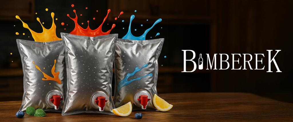 Bag in Box 3L metallized with tap and antioxidant valve, multilayer foil for juice, wine and syrup, food contact certified, 33 x 26 cm, 37 g