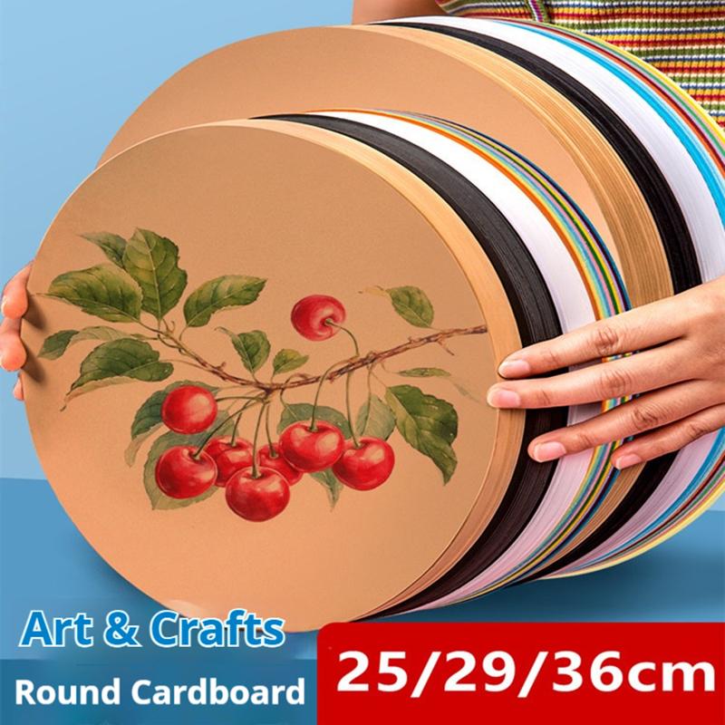 25/29/36 cm Colored Cardstock 200g Round Blank Cardboard Cardstock Sketch Paper for DIY Craft Papercraft Scrapbook Paper Album