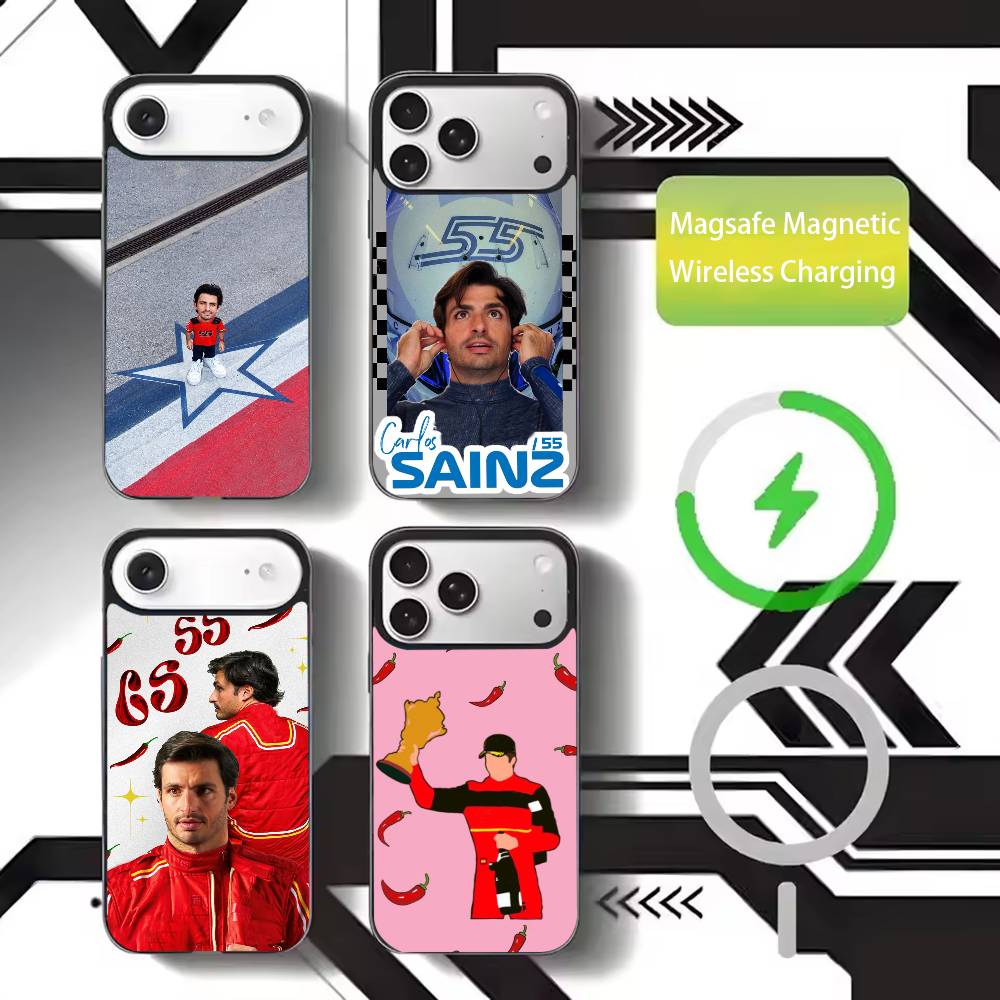55 Chili C-Carlos S-Sainz Чехол для телефона для iPhone17,16,15,14,13,12,11 Plus,Pro Max Магнитный для Magsafe Беспроводной зарядки