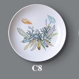 Creative Wall Ceramic Hanging Plate Wall Decorative Dish Home Decor Crafts Hanging Background Wall Combination Ornaments