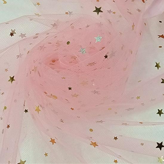 Сетчатая ткань из пряжи Star and Moon для упаковки подарков и пошива свадебных платьев