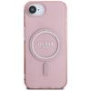 Guess IML Glitter Circle MagSafe Case for iPhone 16e / 17e Pink
