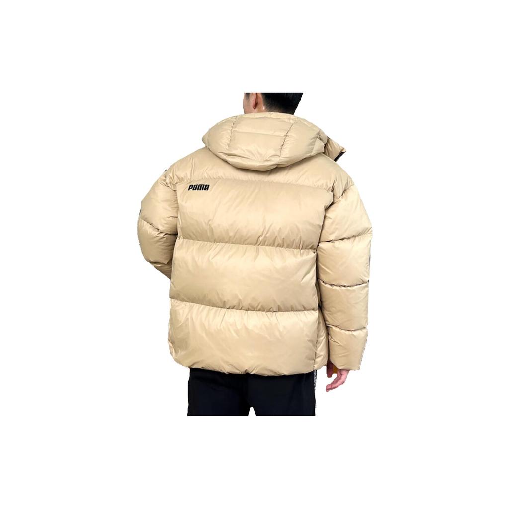 Puma Однотонная повседневная куртка-пуховик с капюшоном для мужчин, куртки цвета хаки 678334-84