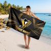 Pittsburgh Penguins Customized Name Text Beach Towel, Soft Absorbent Towel Beach Pool Travel Personal Gift