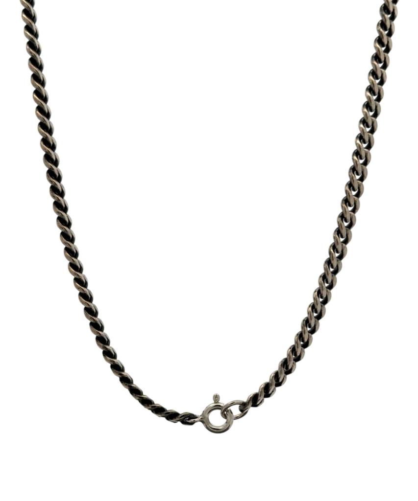 Alleun Silver 925 Oxidized Thick Curve Chain Long Choker Necklace