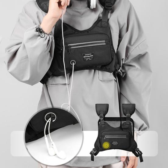 Нагрудная сумка для улицы, регулируемые ремни, вместительный водонепроницаемый карман на молнии для мужчин и женщин, спортивный жилет для бега, велоспорта, походов, путешествий, EDC, нагрудный пакет