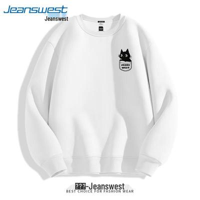 Унисекс толстовка с круглым вырезом и графическим рисунком кота от Jeanswest