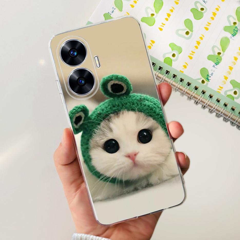 For Realme C55 4G Case RMX3710 Colorful Painted Cover Soft Slim Fundas Phone Case For Realme C55 C55 RealmeC55 Back Cover Bumper