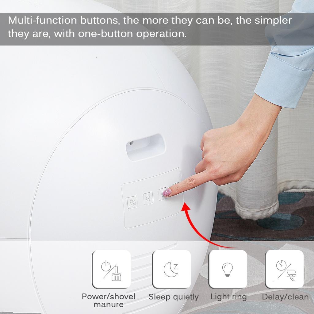 Electric Cat Litter Box Lid Cats Toilet Splash-proof Automatic Closed Smart Wifi Pet Litter Tray Self Cleaning With Litter Scoop